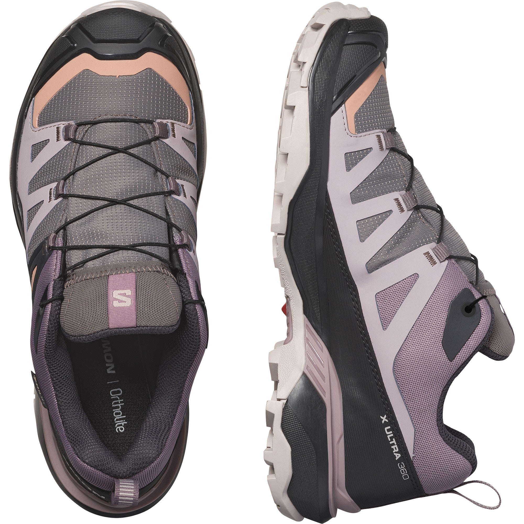  Salomon X Ultra 360 GTX Lo Wandelschoenen Dames Plum Kitten Phantom Cork