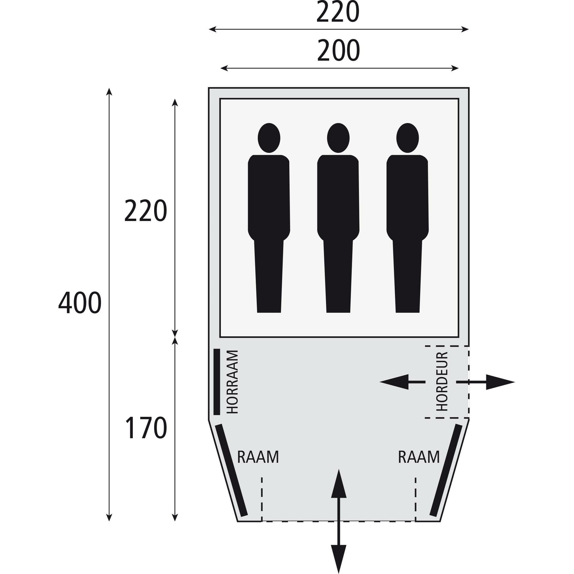  Safarica Blackhawk 220 Tunneltent Grey
