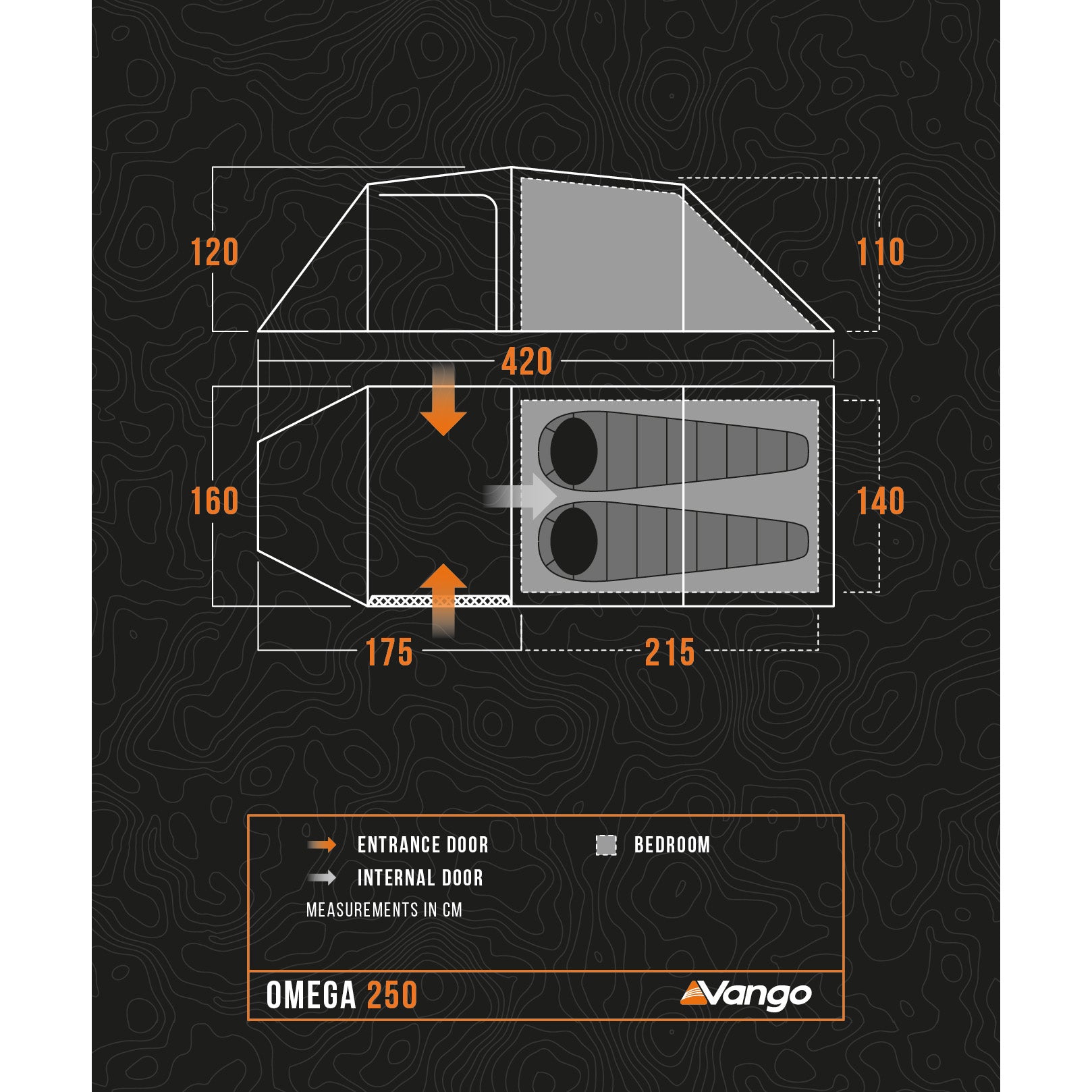 Vango Omega 250 Lichtgewicht Tunneltent Green