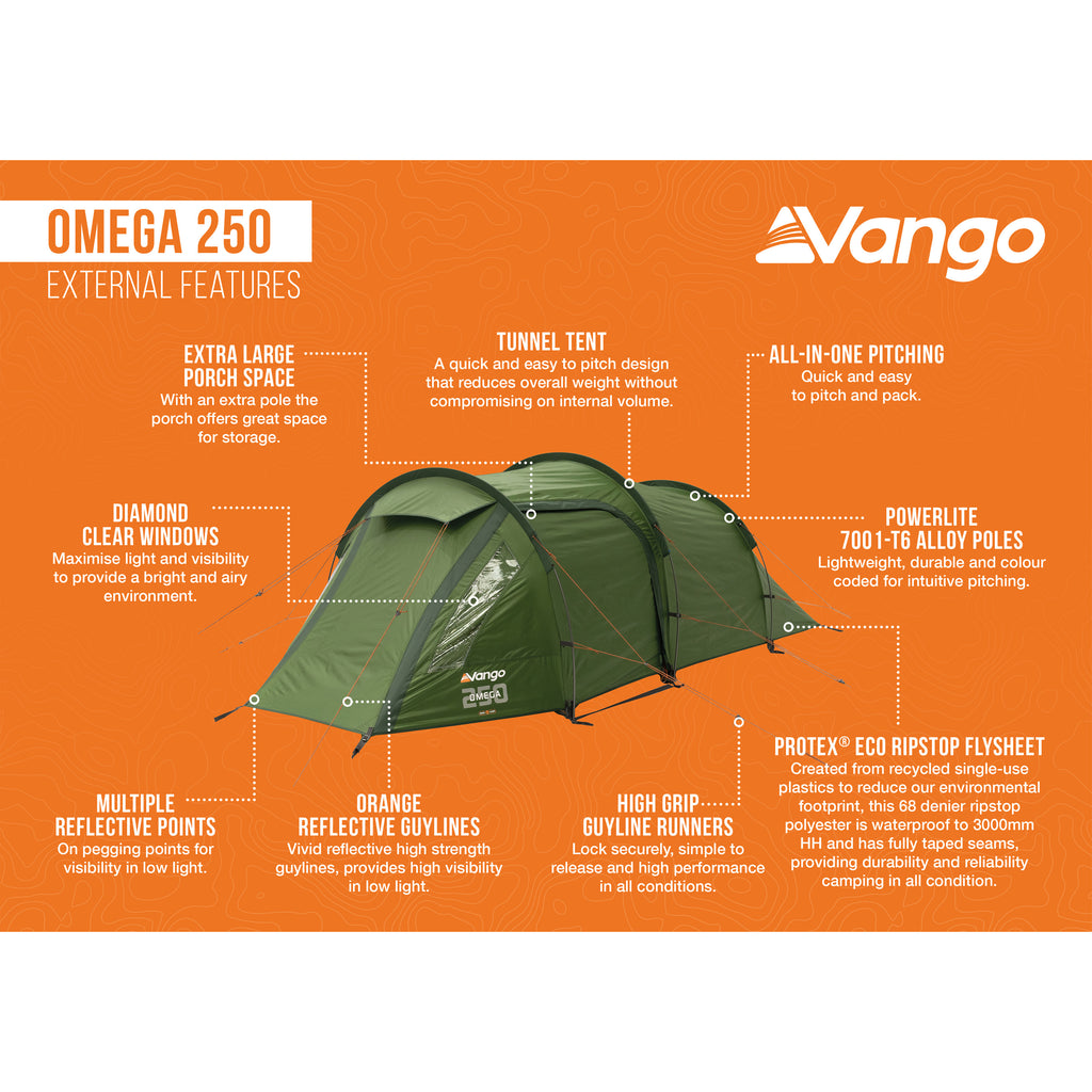  Vango Omega 250 Lichtgewicht Tunneltent Green