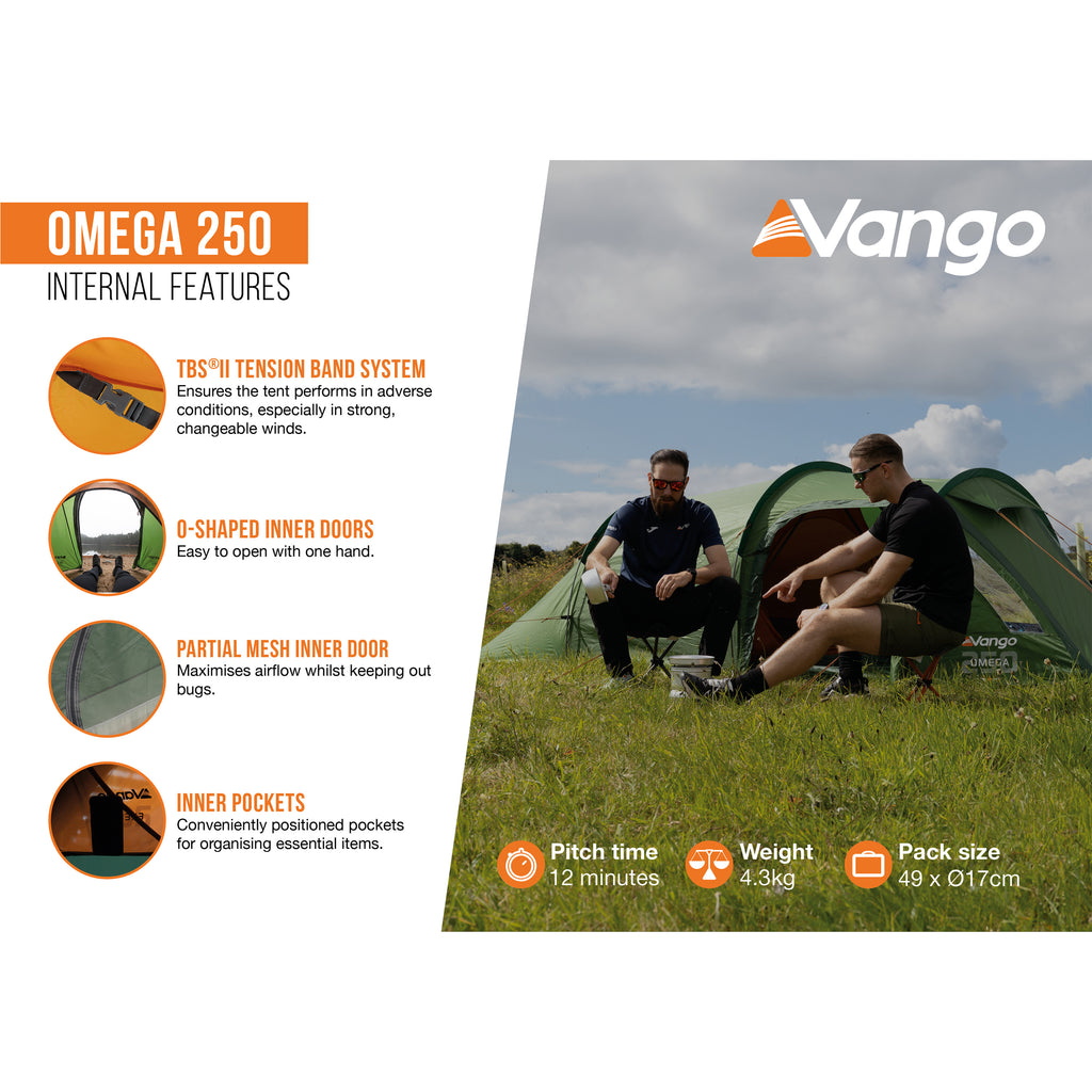  Vango Omega 250 Lichtgewicht Tunneltent Green