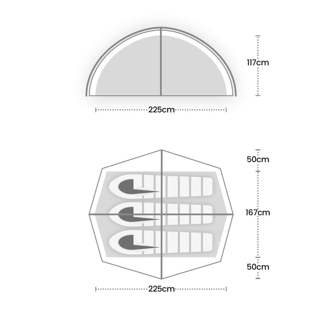  Wild Country Helm Compact 3 Lichtgewicht Koepeltent Green