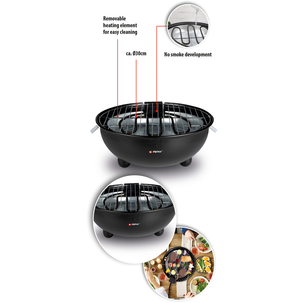 Alpina Table Elektrische Barbecue Black