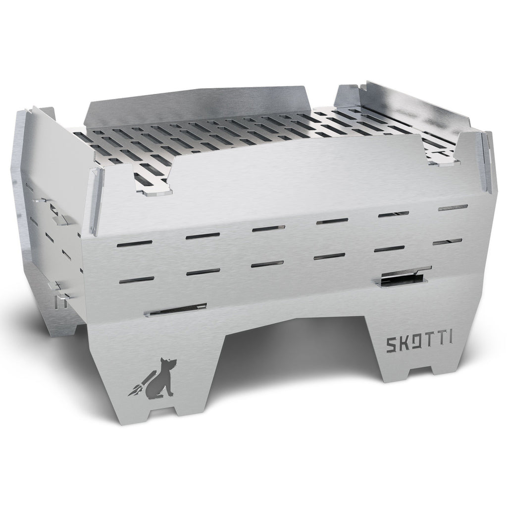  SKOTTI Mini Grill Houtskoolbarbecue Silver