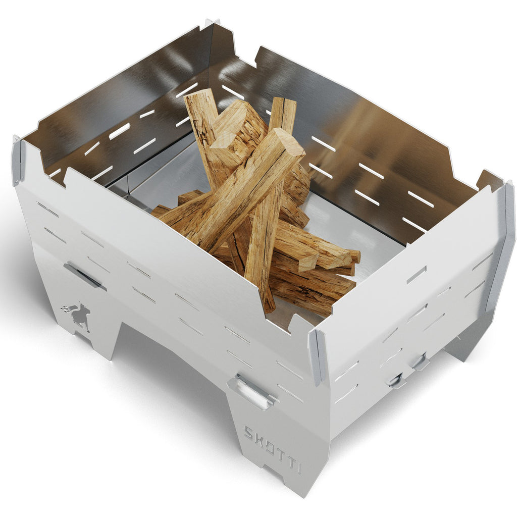  SKOTTI Mini Grill Houtskoolbarbecue Silver