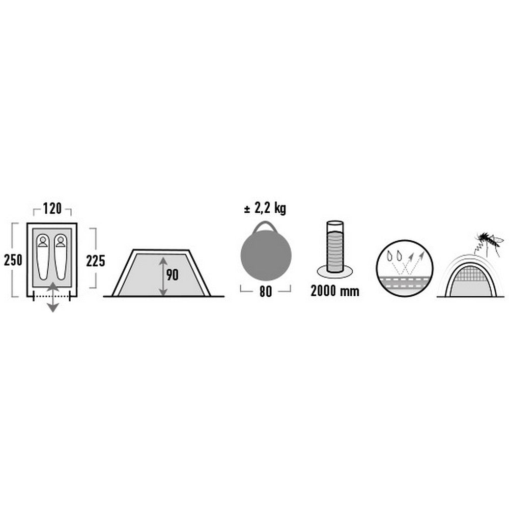  High Peak Boston 2 Pop Up Tent Dark Grey